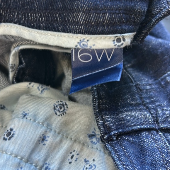 PILCRO Denim Wide Leg Cargo Jean Utility Dark Wash High Waist Organic Sz 16 - Picture 11 of 16